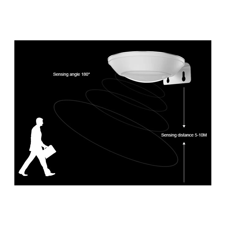 Outdoor 16 LED Solar lamp with Radar Motion Sensor in Aluminium body