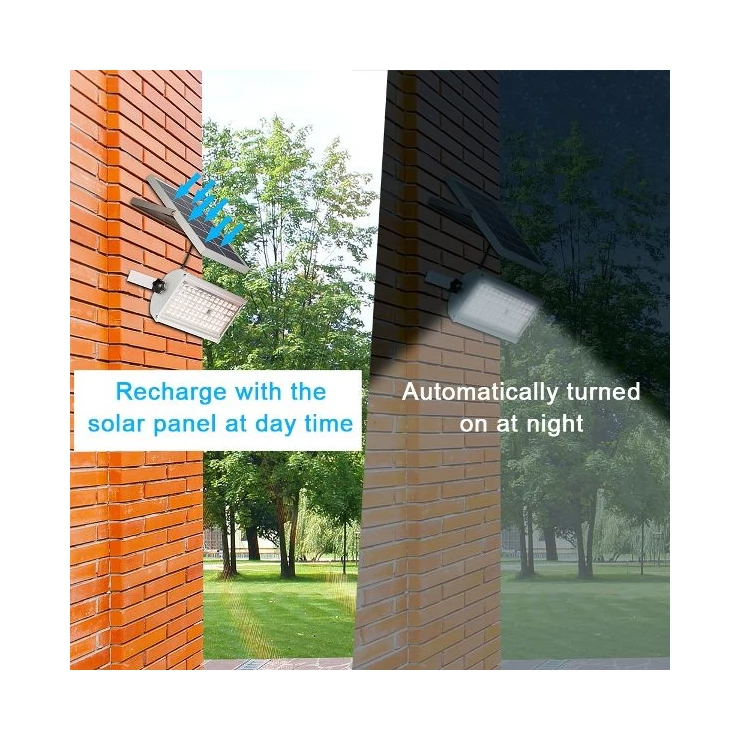 Ultra-bright 12W 65 LED Solar Flood Light with Sensor Remote Control