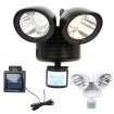 Double Head 22 LED Solar Sensor Flood Light Outdoor Security Lamp