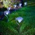 Outdoor Diamond LED Solar Path Lights for Garden Lawn Pathway Set of 4