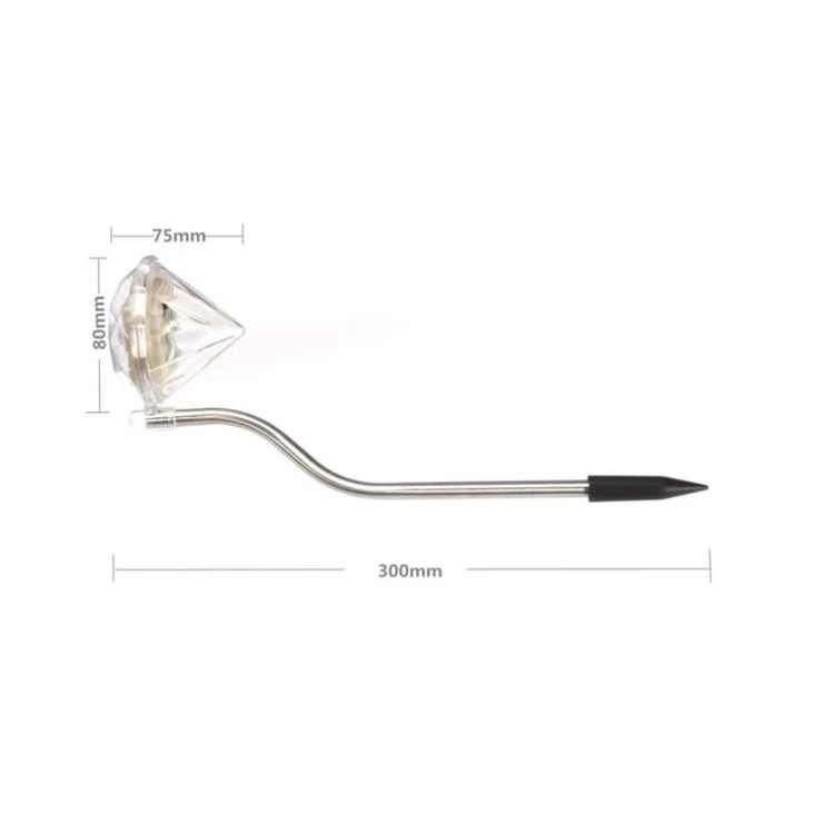 Outdoor Diamond LED Solar Path Lights for Garden Lawn Pathway Set of 4