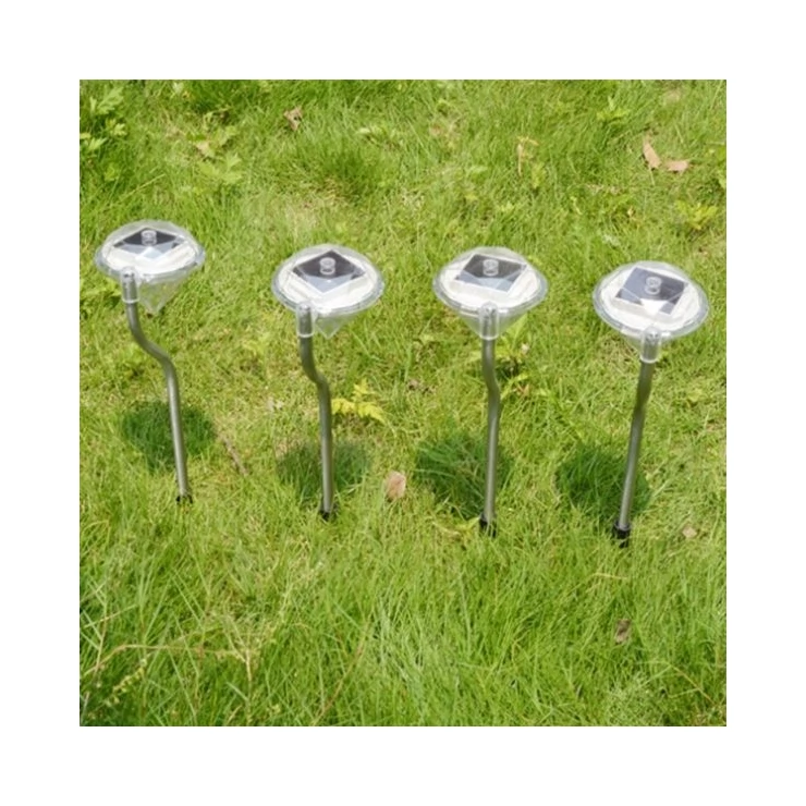 Outdoor Diamond LED Solar Path Lights for Garden Lawn Pathway Set of 4