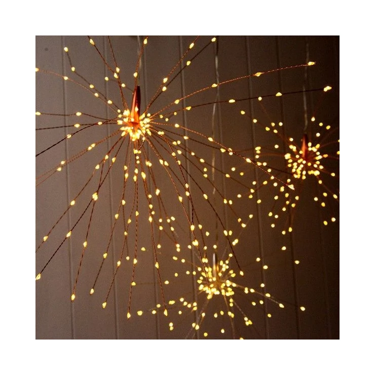Firework 200 LED Solar Christmas Lights Decoration Starburst Hanging Garland