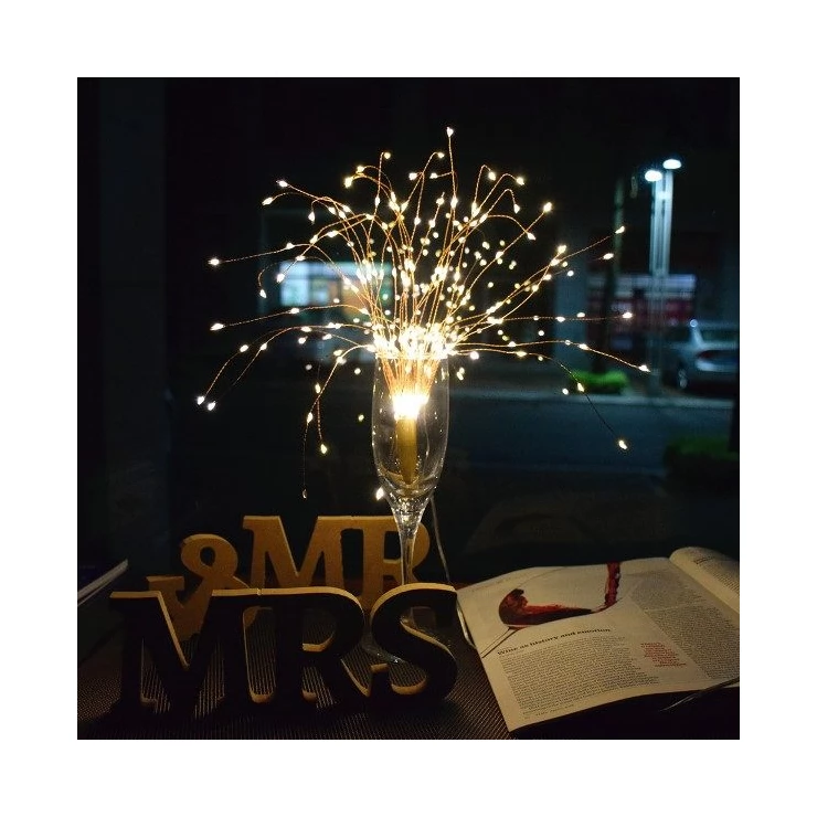 Firework 200 LED Solar Christmas Lights Decoration Starburst Hanging Garland