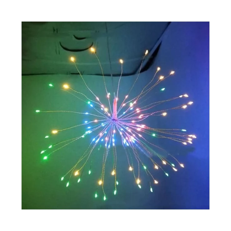 Firework 200 LED Solar Christmas Lights Decoration Starburst Hanging Garland