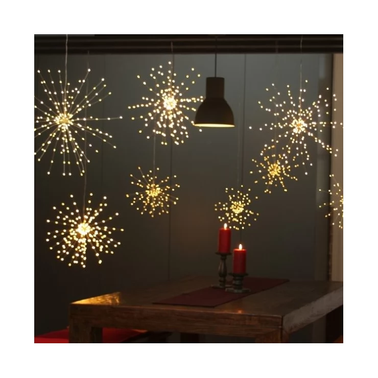 Firework 200 LED Solar Christmas Lights Decoration Starburst Hanging Garland