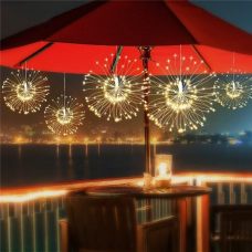 Firework 200 LED Solar Christmas Lights Decoration Starburst Hanging Garland