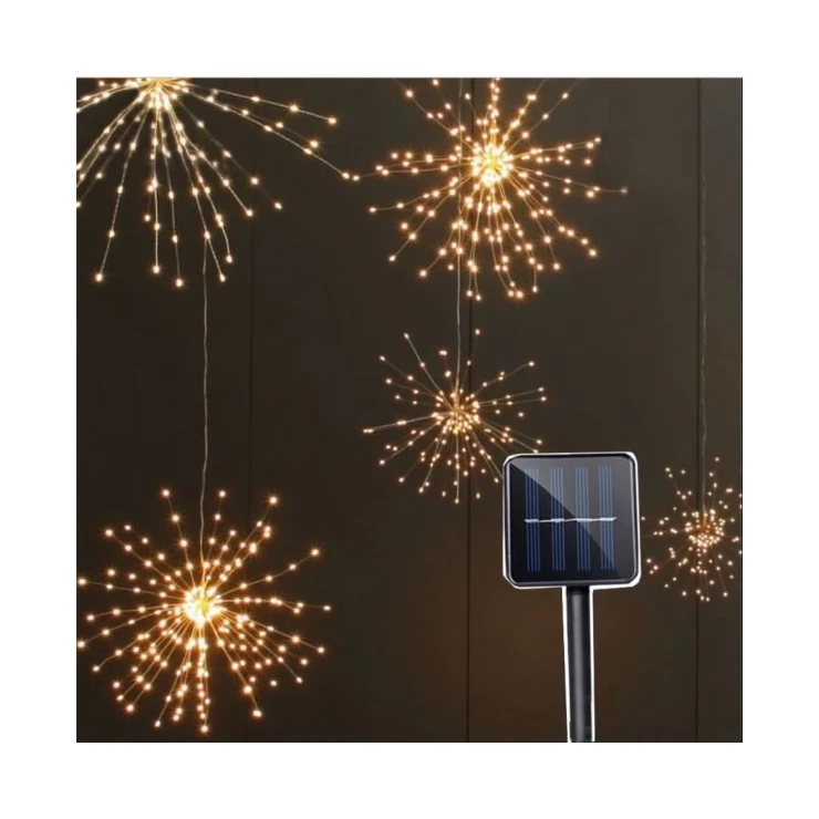 Firework 200 LED Solar Christmas Lights Decoration Starburst Hanging Garland
