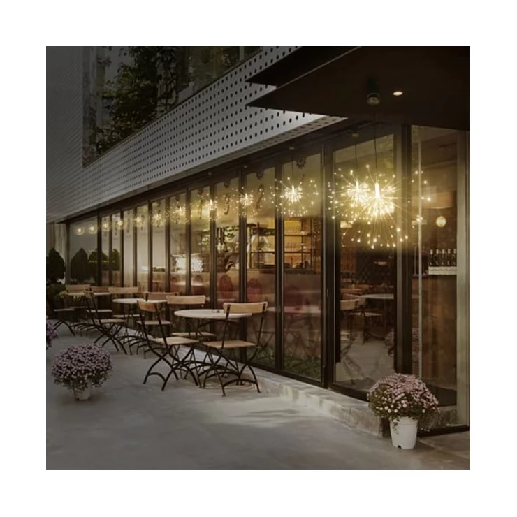 Firework 200 LED Solar Christmas Lights Decoration Starburst Hanging Garland