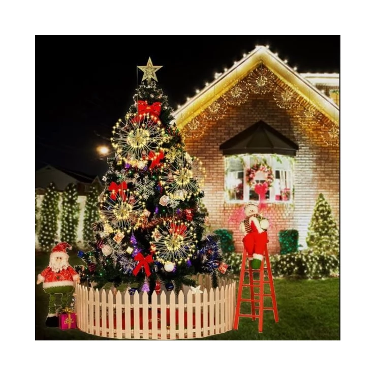 Firework 200 LED Solar Christmas Lights Decoration Starburst Hanging Garland