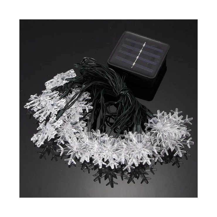 Snowflakes 20 LED Solar Christmas Lights Tree Decoration Fairy String