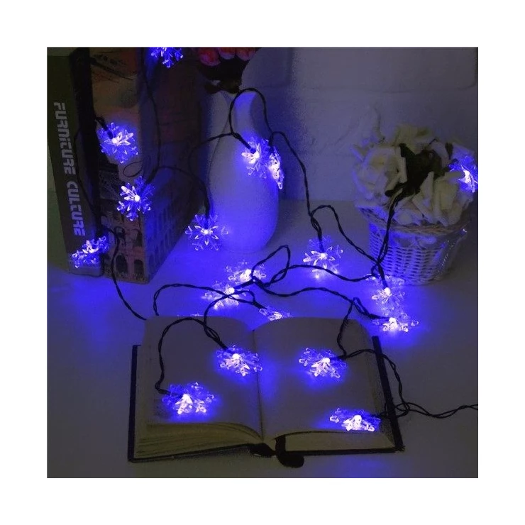 Snowflakes 20 LED Solar Christmas Lights Tree Decoration Fairy String