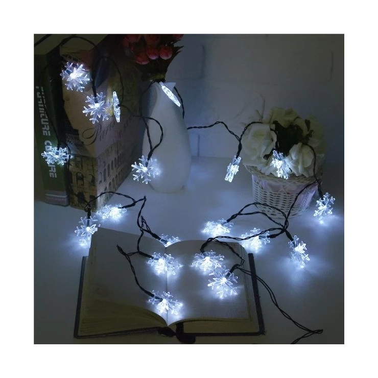 Snowflakes 20 LED Solar Christmas Lights Tree Decoration Fairy String