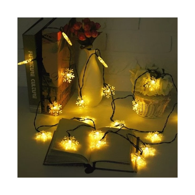 Snowflakes 20 LED Solar Christmas Lights Tree Decoration Fairy String