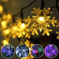 Snowflakes 20 LED Solar Christmas Lights Tree Decoration Fairy String