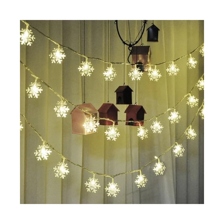 Snowflakes 20 LED Solar Christmas Lights Tree Decoration Fairy String
