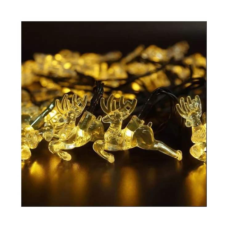 Reindeer 20 LED String Solar Xmas Tree Lights Christmas Decoration