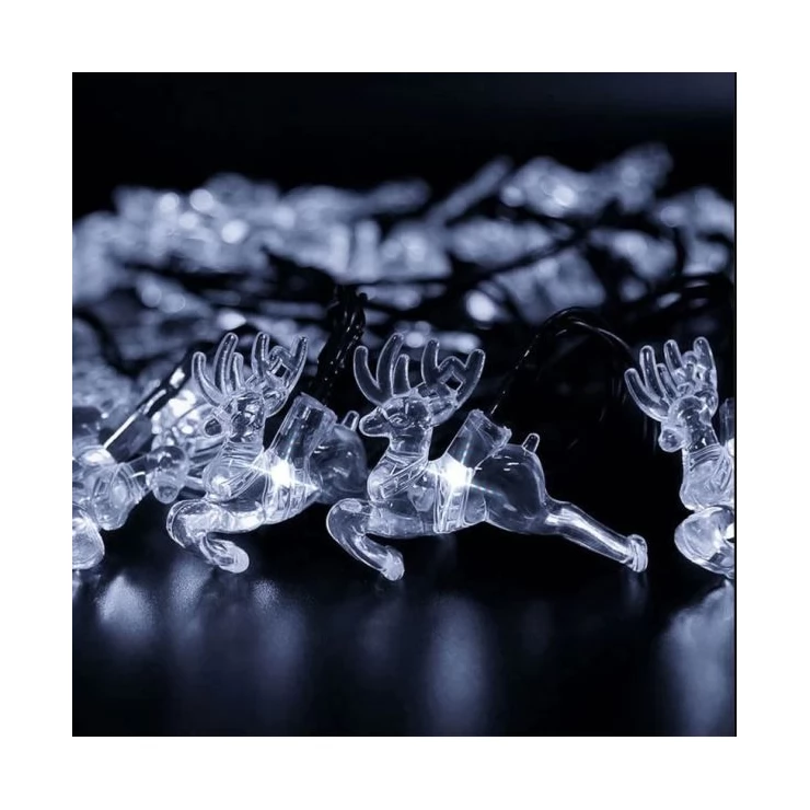 Reindeer 20 LED String Solar Xmas Tree Lights Christmas Decoration