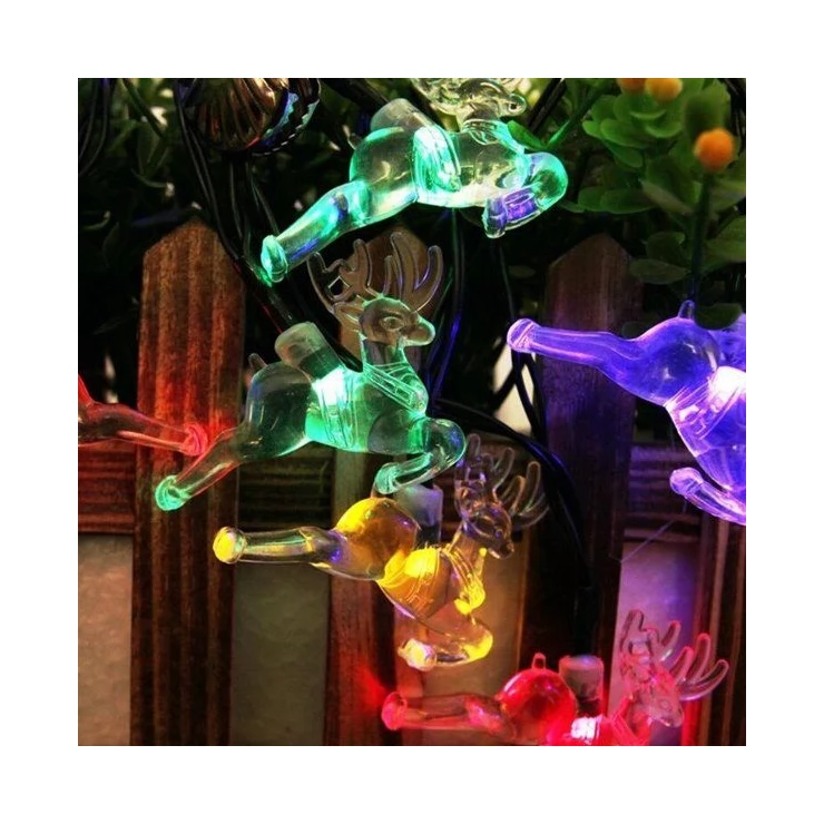 Reindeer 20 LED String Solar Xmas Tree Lights Christmas Decoration