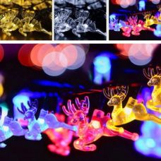 Reindeer 20 LED String Solar Xmas Tree Lights Christmas Decoration