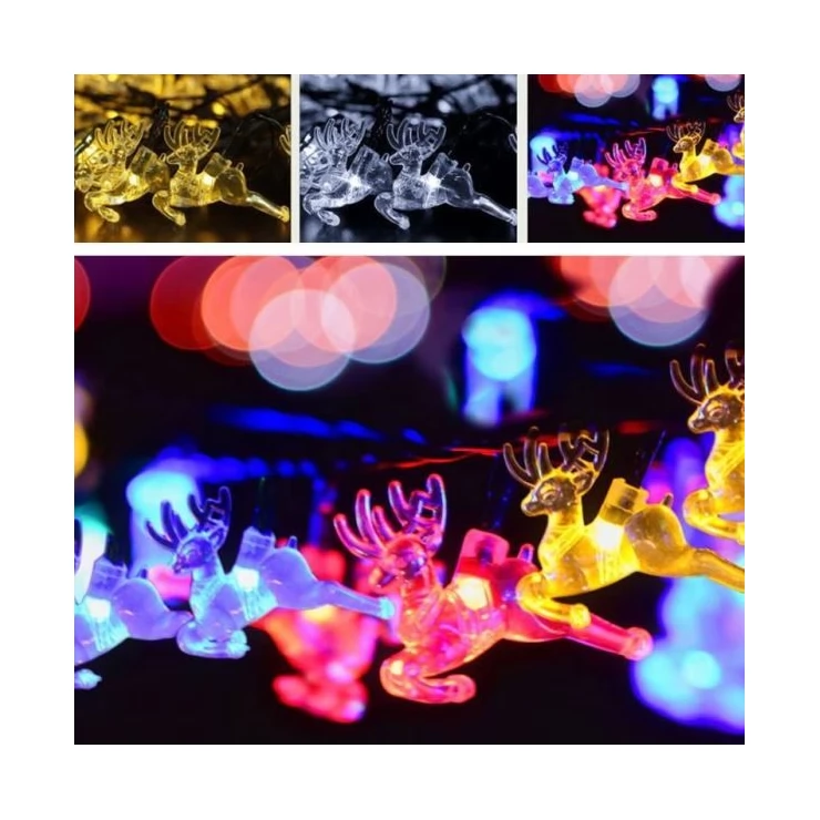 Reindeer 20 LED String Solar Xmas Tree Lights Christmas Decoration
