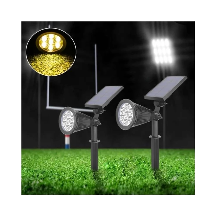 Outdoor Bright 7 LED Solar Spot Light with Universal Wall or Ground Stake Mount for Garden Lawn Tree Landscape Decoration