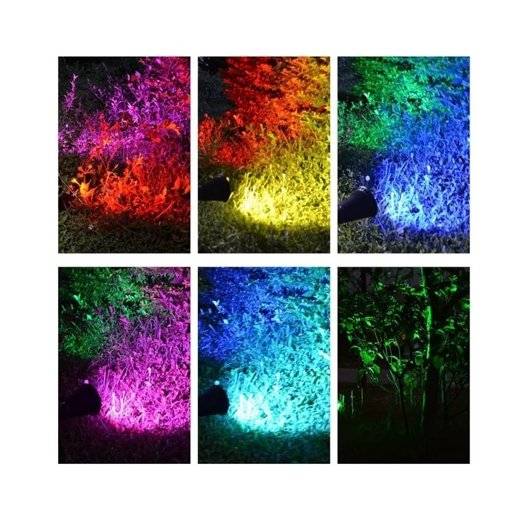 Bright Colour Changing 7 LED Solar Spot Light for Outdoor Garden Tree Landscape Decoration