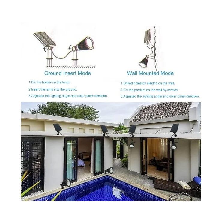 Colour Changing 7 LED Solar Spot Light with Separate Solar Panel