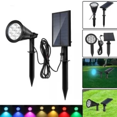 Colour Changing 7 LED Solar Spot Light with Separate Solar Panel