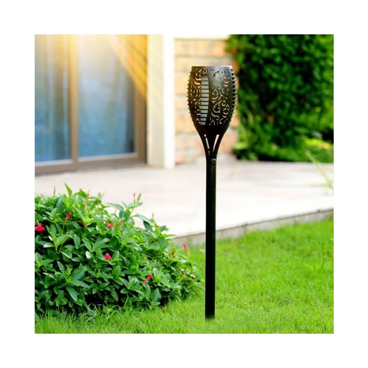 Solar Tiki Path Light 96 LED Flickering Torch for Landscape - Set of 2