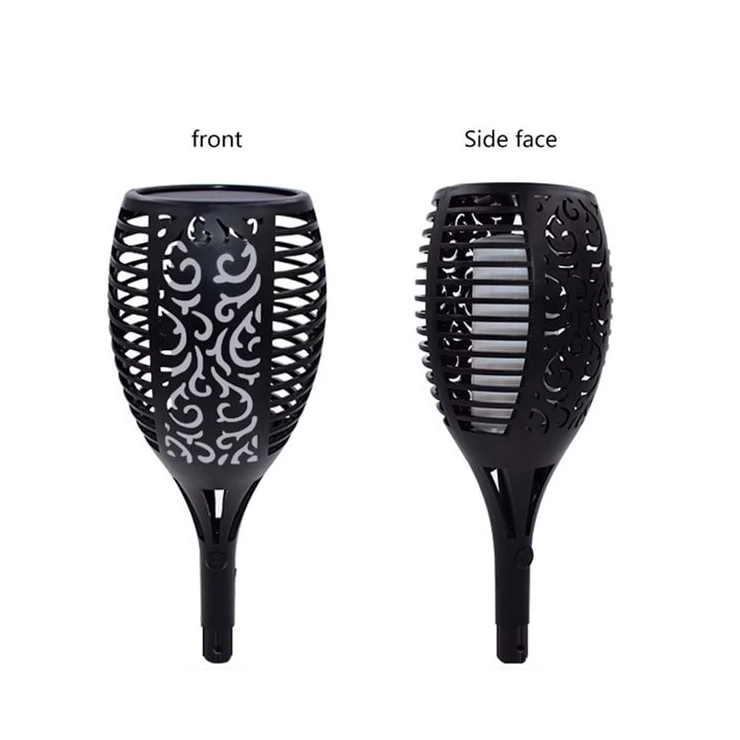 Flickering Tiki Solar Flame Torch 96 LED Outdoor Garden Path Light