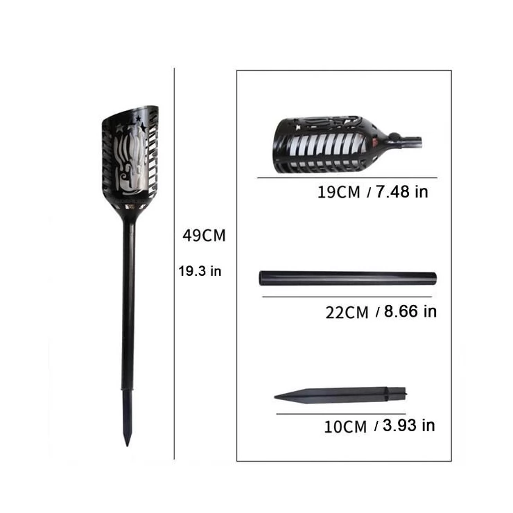 Flickering Flame Solar Tiki Light 102 LED Outdoor Torch for Garden