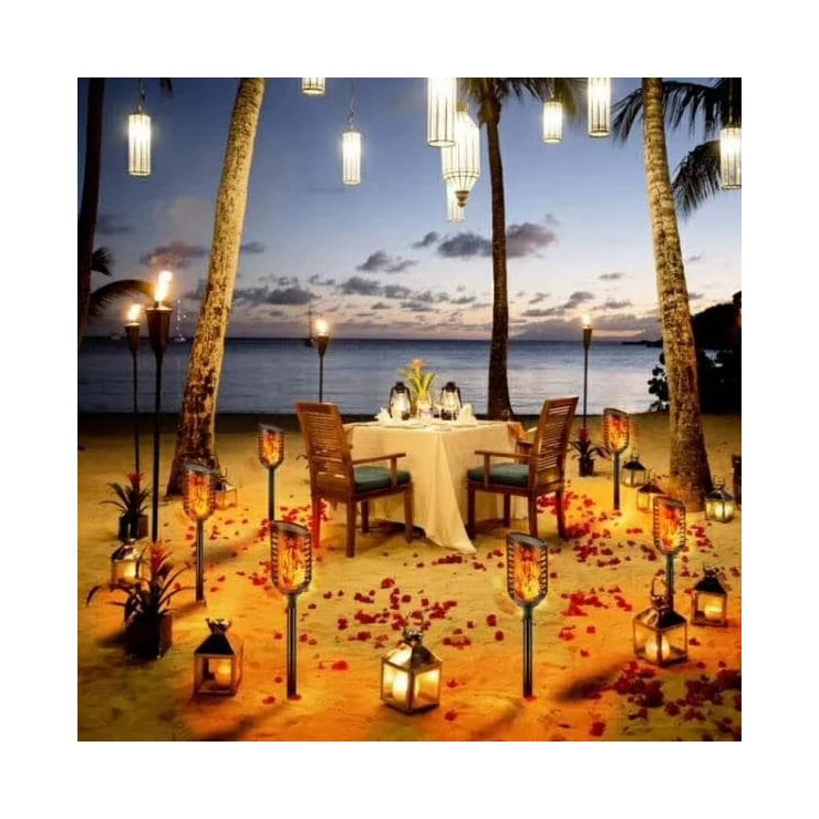 Flickering Flame Solar Tiki Light 102 LED Outdoor Torch for Garden