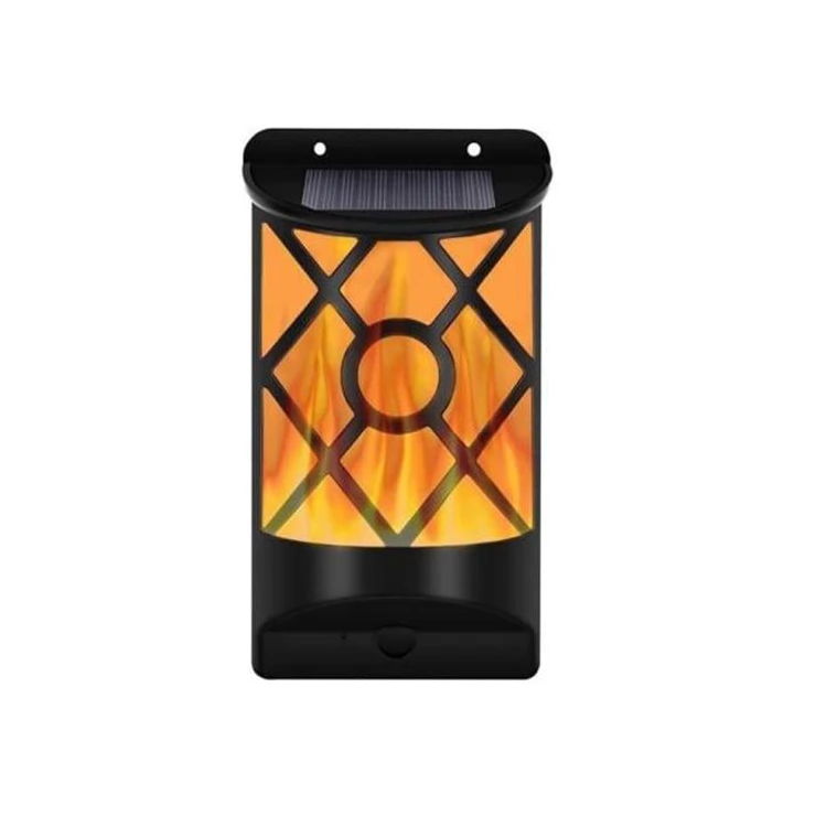 Realistic 66 LED Flickering Solar Flame Wall Light for outdoor set of 2