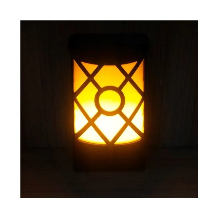 Realistic 66 LED Flickering Solar Flame Wall Light for outdoor set of 2