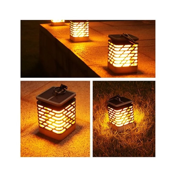Outdoor 75 LED Solar Flame Lantern - Hanging Light Garden Decoration