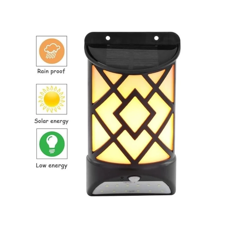 Universal 2-in-1 5W Wall Security Solar Flame Light with Motion Sensor