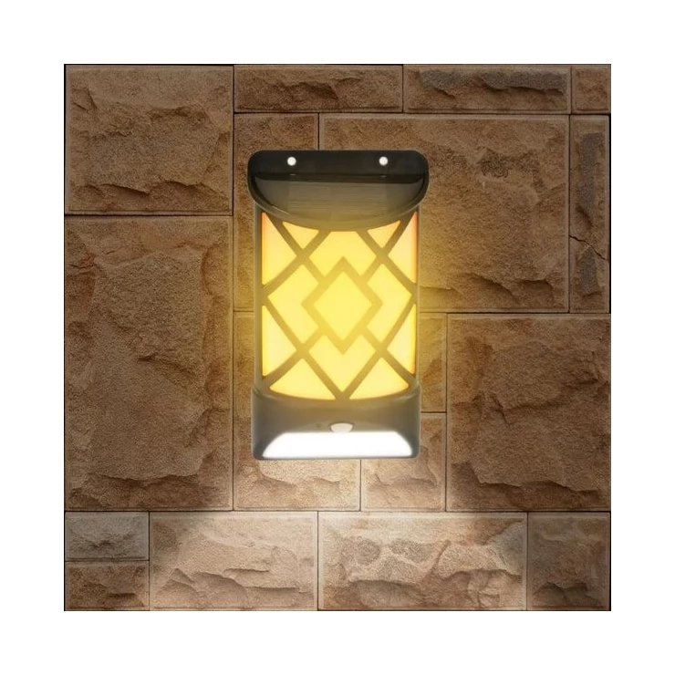 Universal 2-in-1 5W Wall Security Solar Flame Light with Motion Sensor