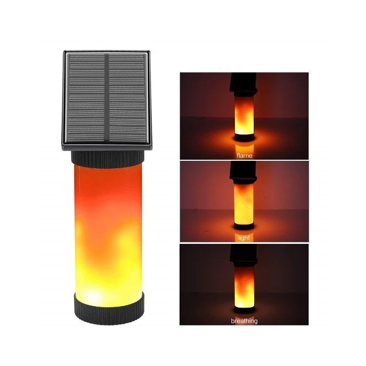 Dancing Flame Solar Flickering Light outdoor 102 LED Wall Lamp with Light Control and 3 lighting modes for Garden Patio Pathway