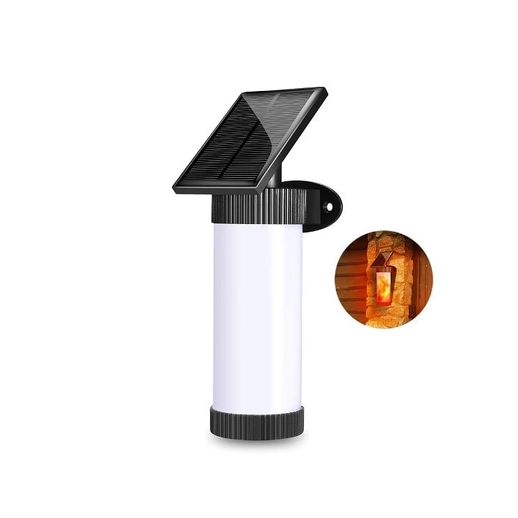 Dancing Flame Solar Flickering Light outdoor 102 LED Wall Lamp with Light Control and 3 lighting modes for Garden Patio Pathway