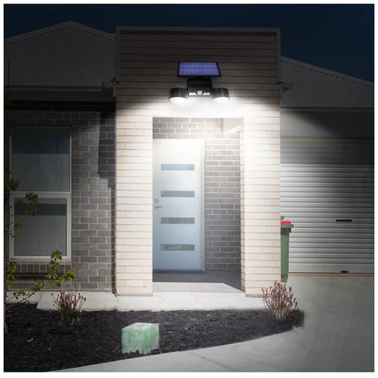 Adjustable Angle Dual 30 LED Solar Wall Security Spotlight with Sensor