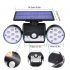Adjustable Angle Dual 30 LED Solar Wall Security Spotlight with Sensor
