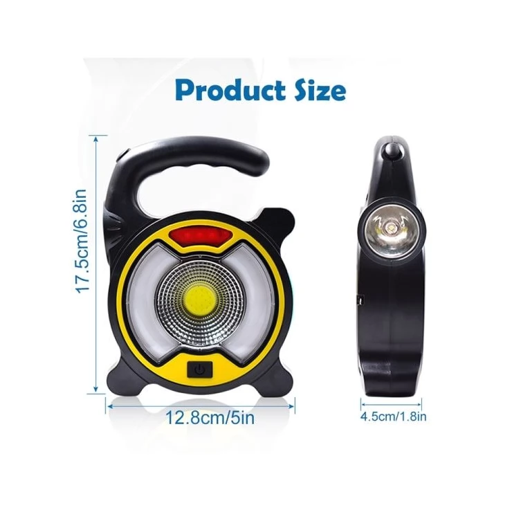 Multifunctional COB LED Emergency Solar Camping Light with USB Cable