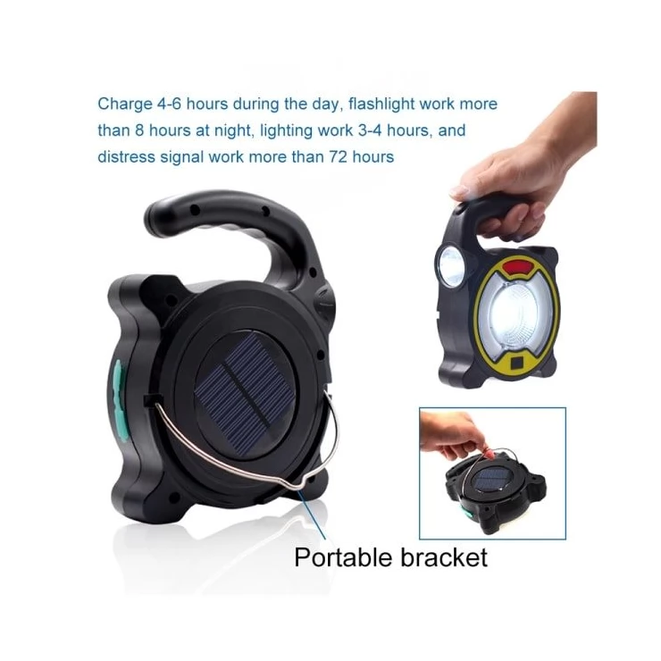 Multifunctional COB LED Emergency Solar Camping Light with USB Cable