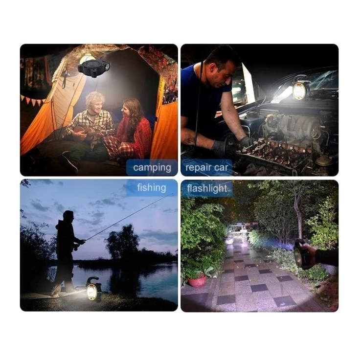 Multifunctional COB LED Emergency Solar Camping Light with USB Cable