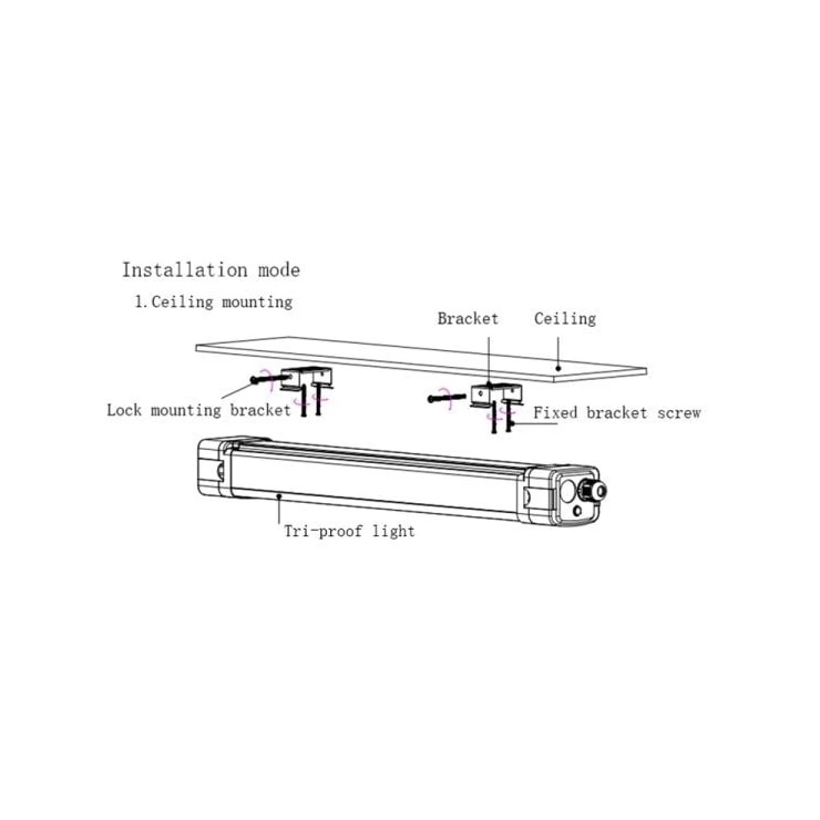 Tri-Proof 20W LED Solar Batten Tube Light IP65 10Ah Lithium Battery