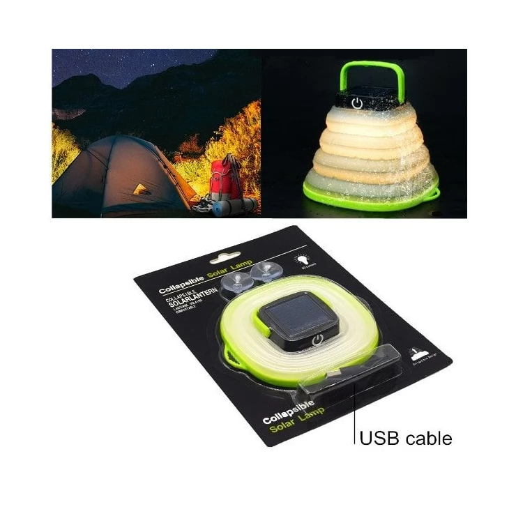 Waterproof Portable Foldable Solar Camping Lantern Light with USB