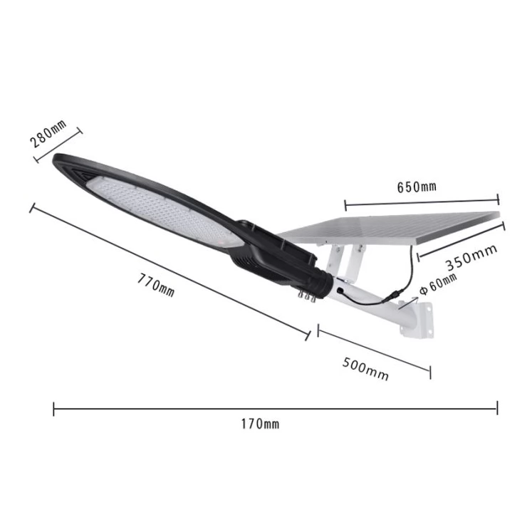 Solar Street Road Light with Strong Long-Lasting Battery Bright Double LED