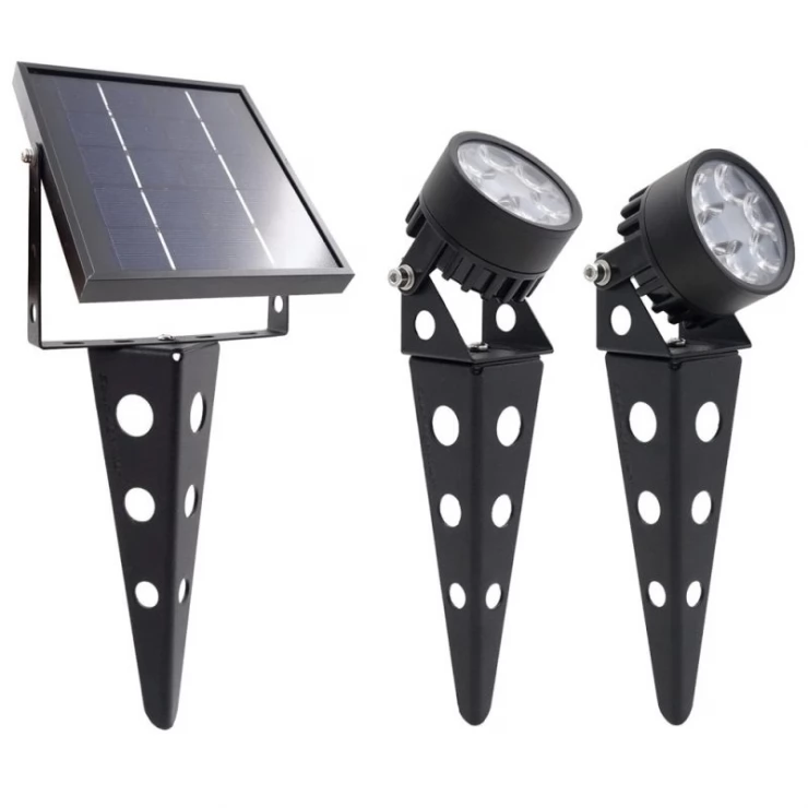 Twin 6W LED Solar Landscape Garden Spotlight for Outdoor Decoration