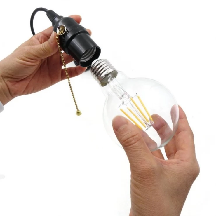 Vintage Indoor Solar Shed Light Single LED Warm White Bulb Compact Lamp